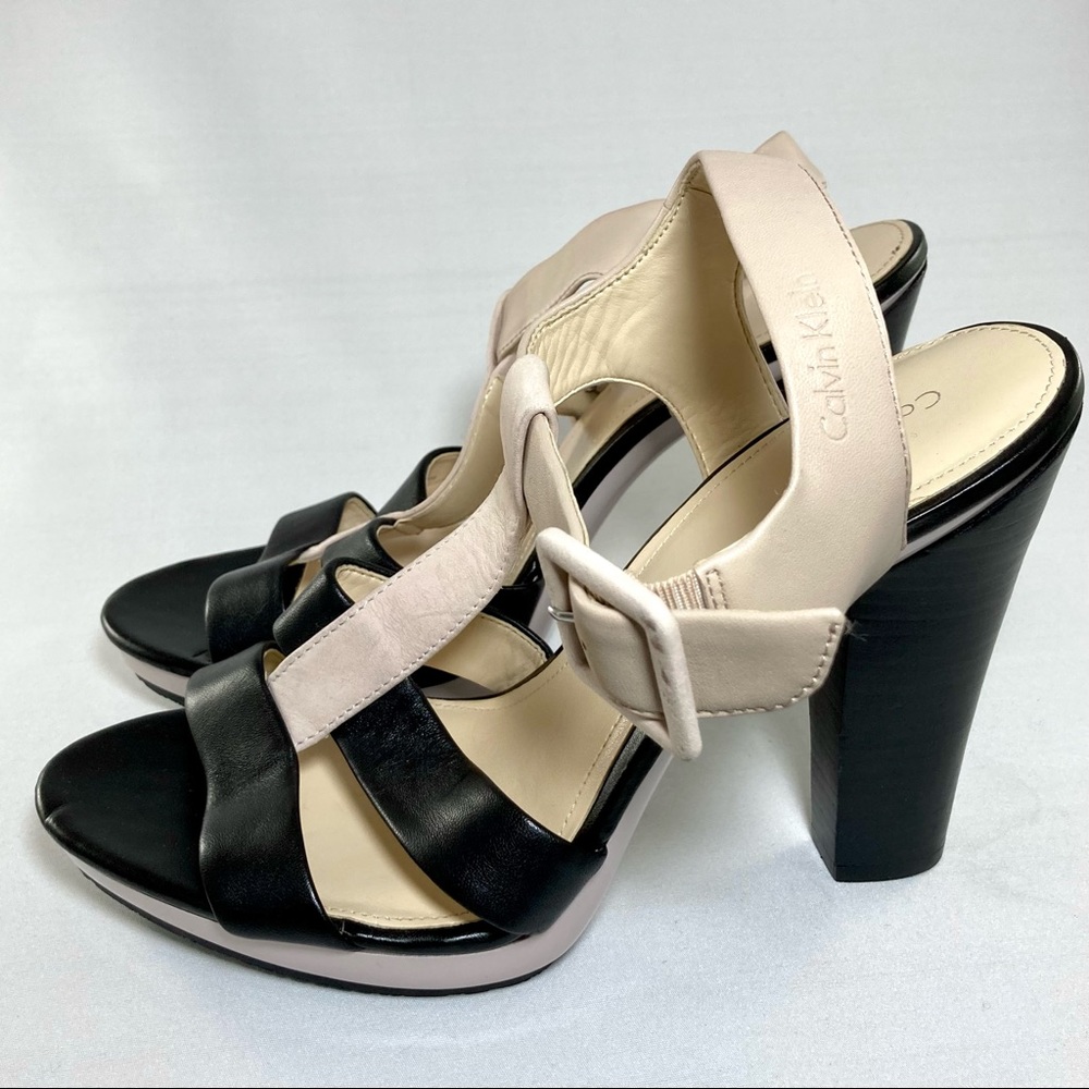 Calvin Klein strappy leather heels. 🖤